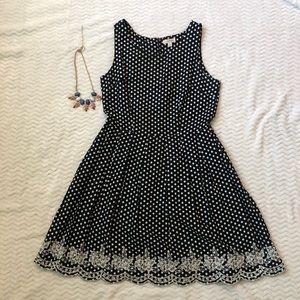 Polk a dot dress with a flair!